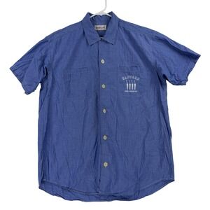 Harvard‎ University Shirt Mens Large Blue NCAA Rowing Harvard Button Front